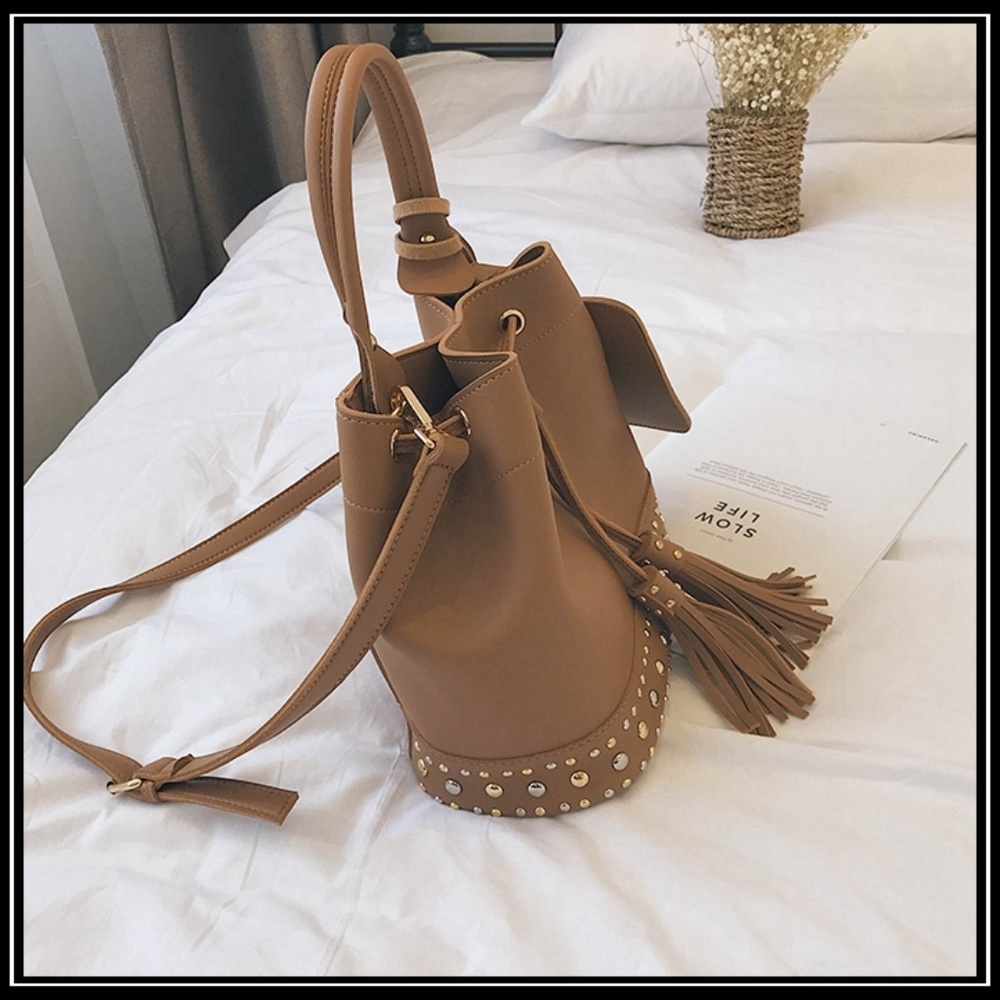 NEW BRISTOL Studded Tassel Bucket Bag - Picture 5 of 8